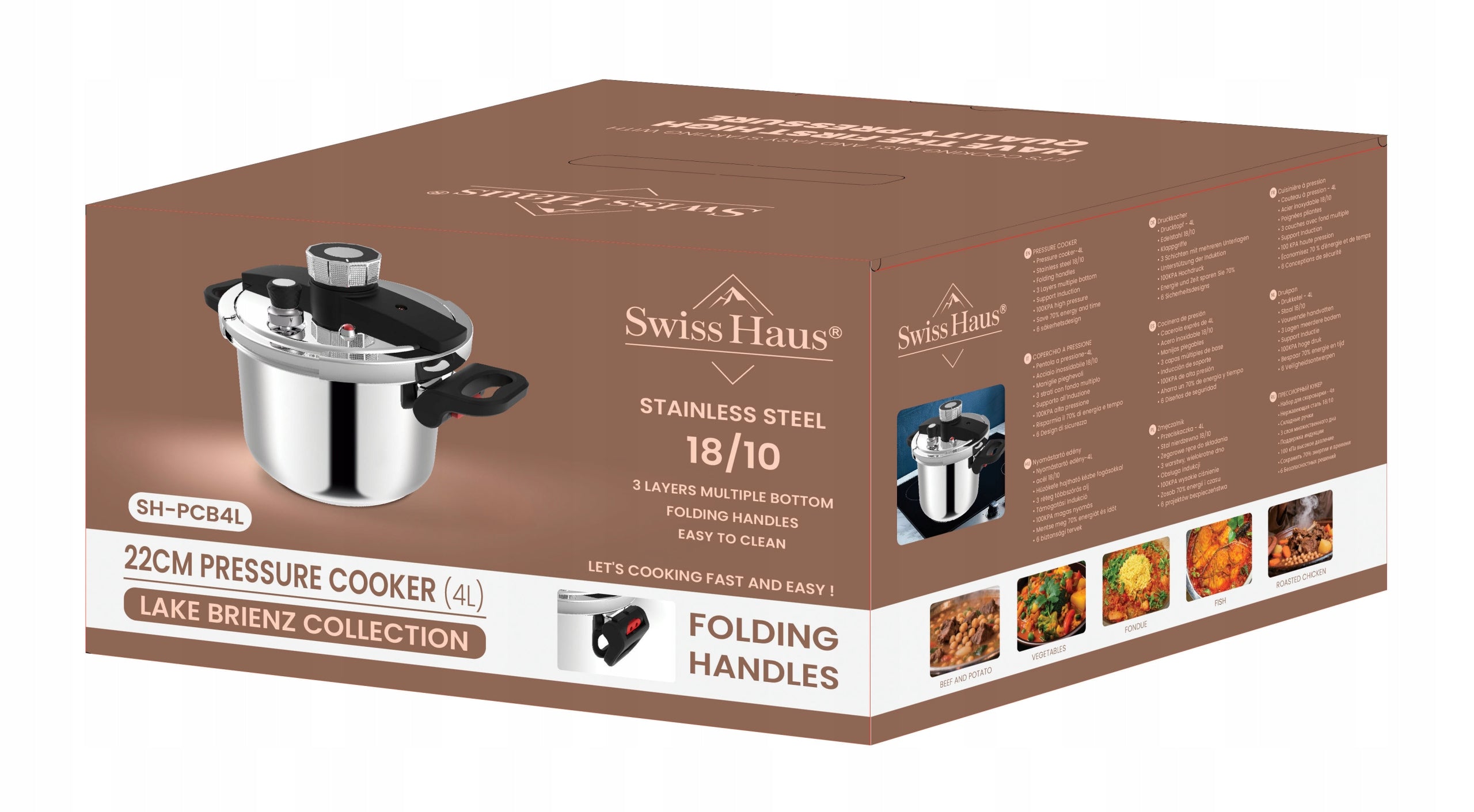Pressure cooker Pressure pot 4 L. for induction gas Manufacturer code SH-PCB4L