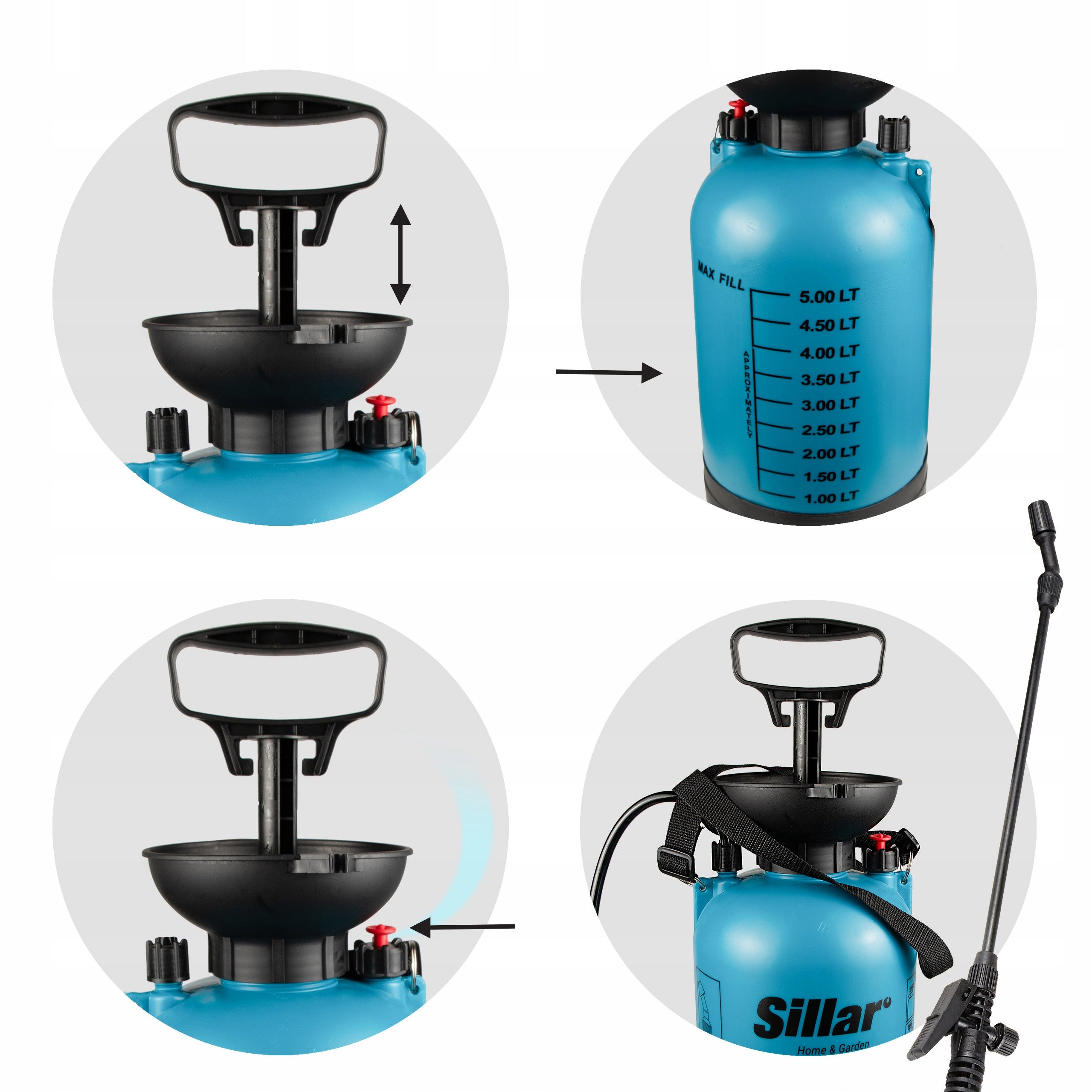 Pressure hand sprayer Sillar 5L long lance garden washer EAN (GTIN) 5902668917117