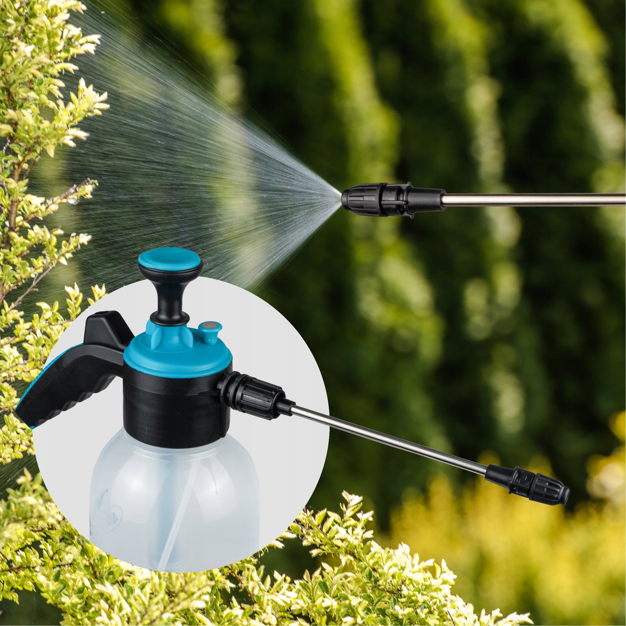 Pressure sprayer Sillar 2L hand washer plants with measuring cup +Lanca Batteries included no