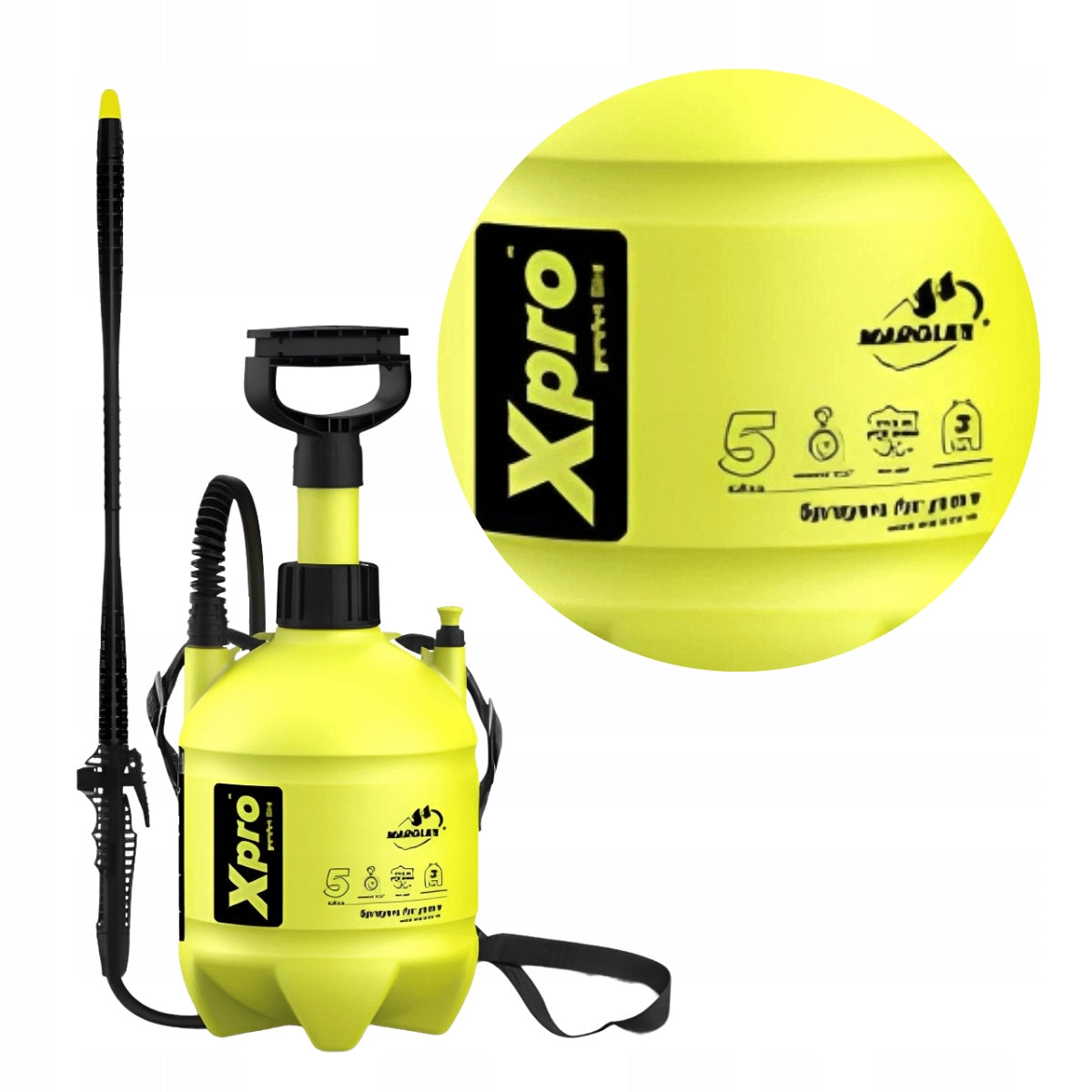 Pressure sprayer X-PRO 5l garden hand-held WITH LANCE 44 cm MAROLEX Brand Marolex