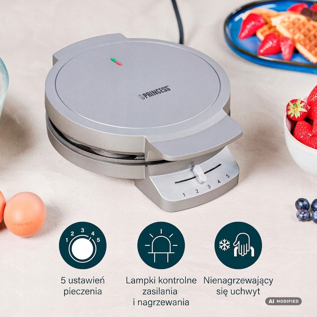 Princess waffle maker 01.132380.01.001 1200 W silver/gray Brand Princess