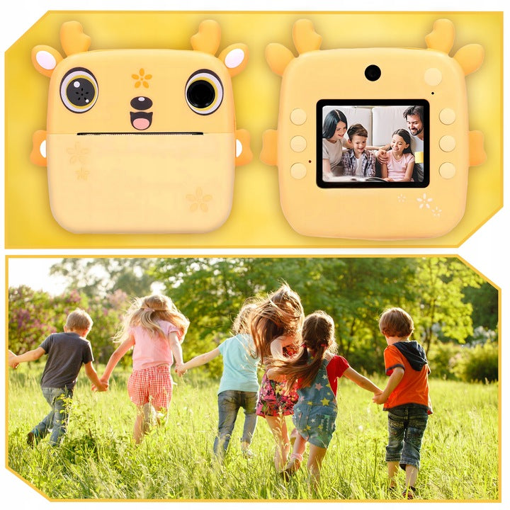 Print 2.0 Fawn yellow camera for children +Photo album+13 rolls of paper Manufacturer code Drukuś zółty aparat natychmiastowy dla dzieci