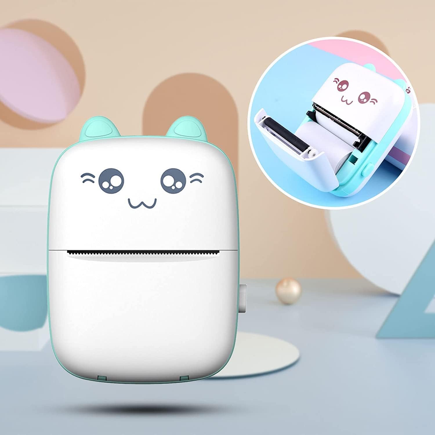 Print Mini THERMAL PRINTER CAT FOR PHOTOS Portable SELF ADHESIVE ROLLS Manufacturer code DHHM231549