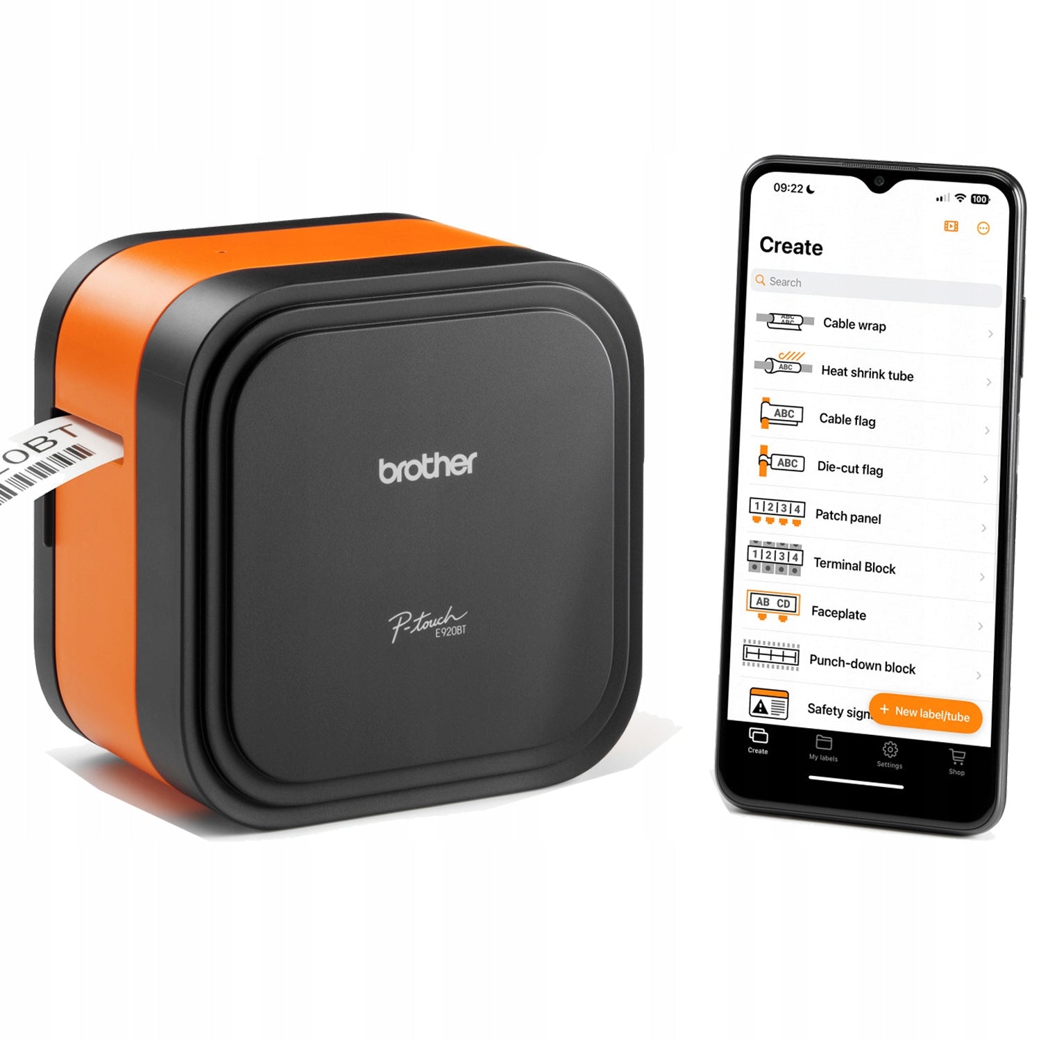 Printer Brother CUBE PTE920BT Bluetooth USB BT wireless 36mm 360dpi