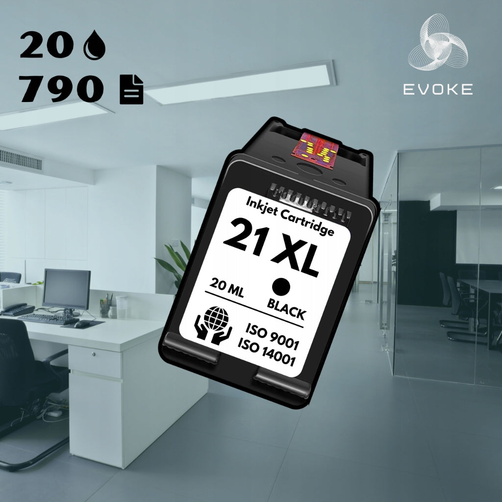 Printer ink HP 21 black XL | 100% ink level | 3x MORE PRINTS Manufacturer EVOKE
