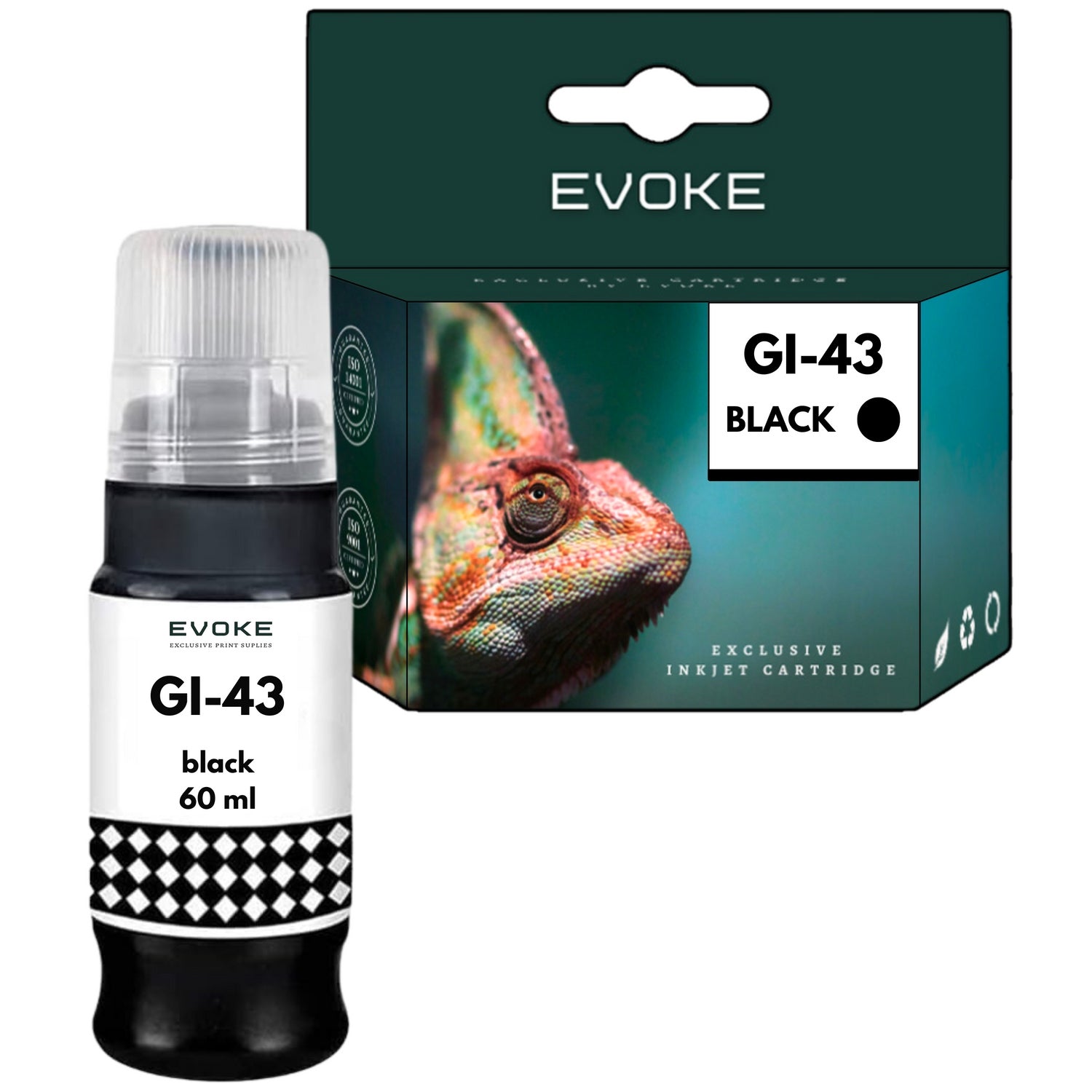 Printer ink for Canon Pixma GI43 | Set of 6x 60ml GI-43 | Pixma G540 G640 Manufacturer EVOKE