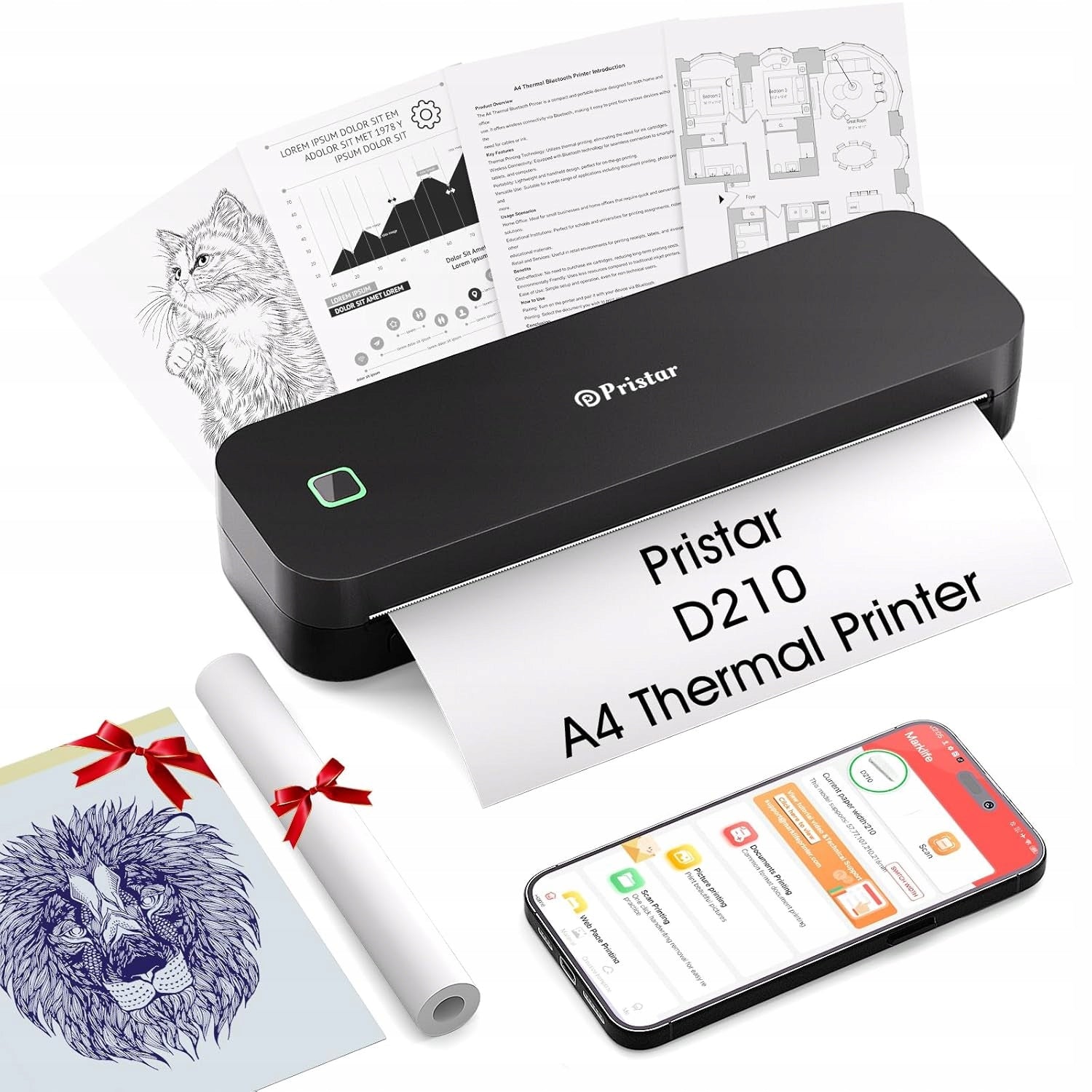 Pristar D210 Portable Thermal Printer