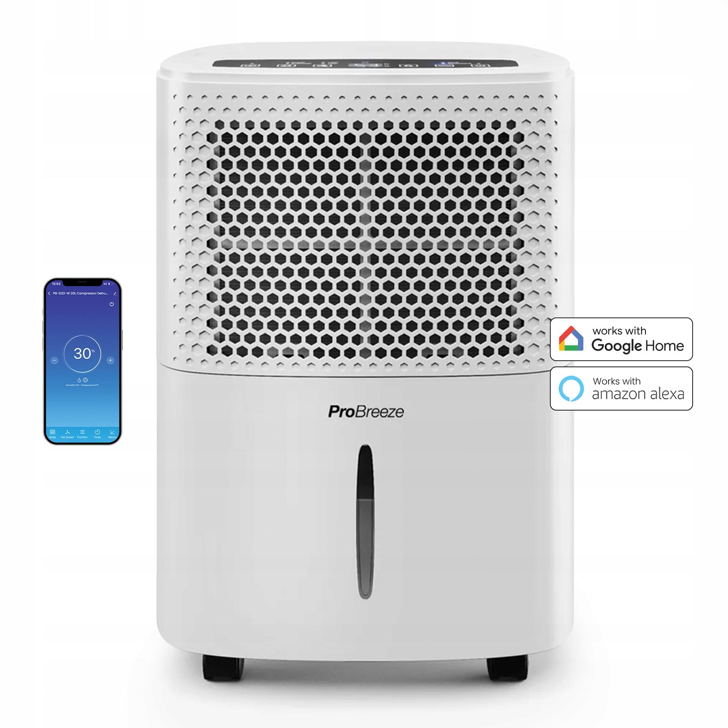 Pro Breeze 12L Osuszacz Powietrza z Wbudowanym Higrostatem i Smart App