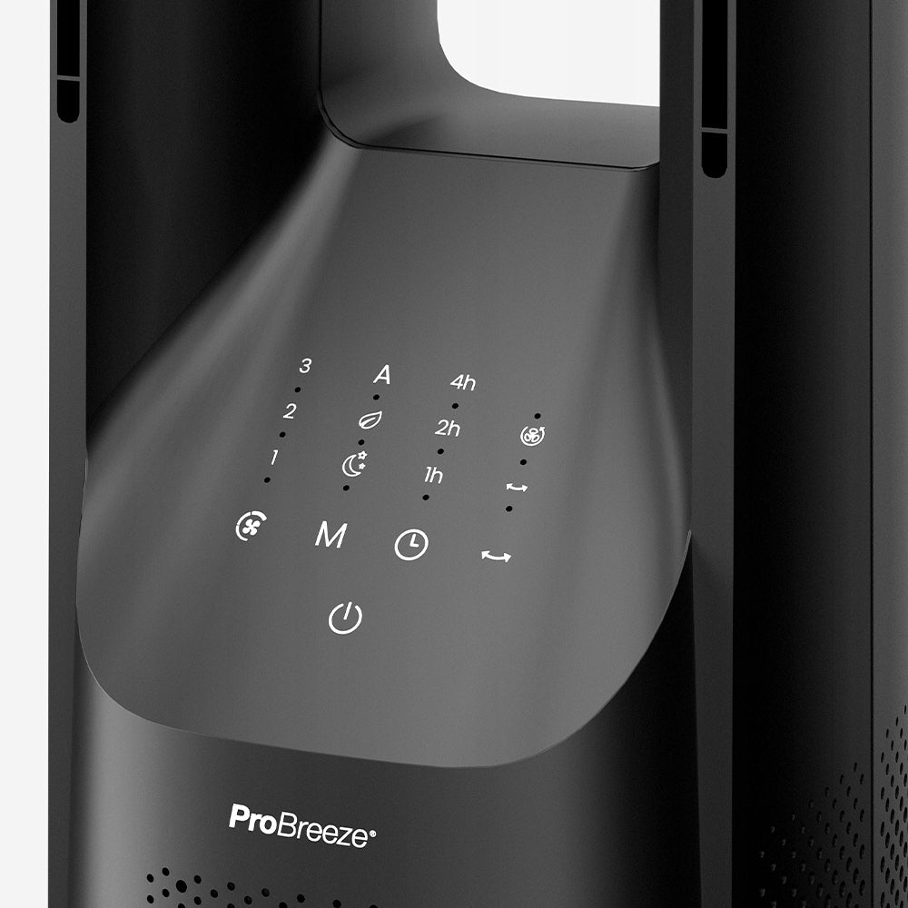 Pro Breeze 40" Bezłopatkowy Wentylator Wieżowy Smart Sterowanie - Czarny Model PB-F-20