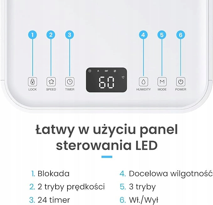 Pro Breeze Osuszacz powietrza OmniDry 12L cichy - Biały Manufacturer code PB-18-EU