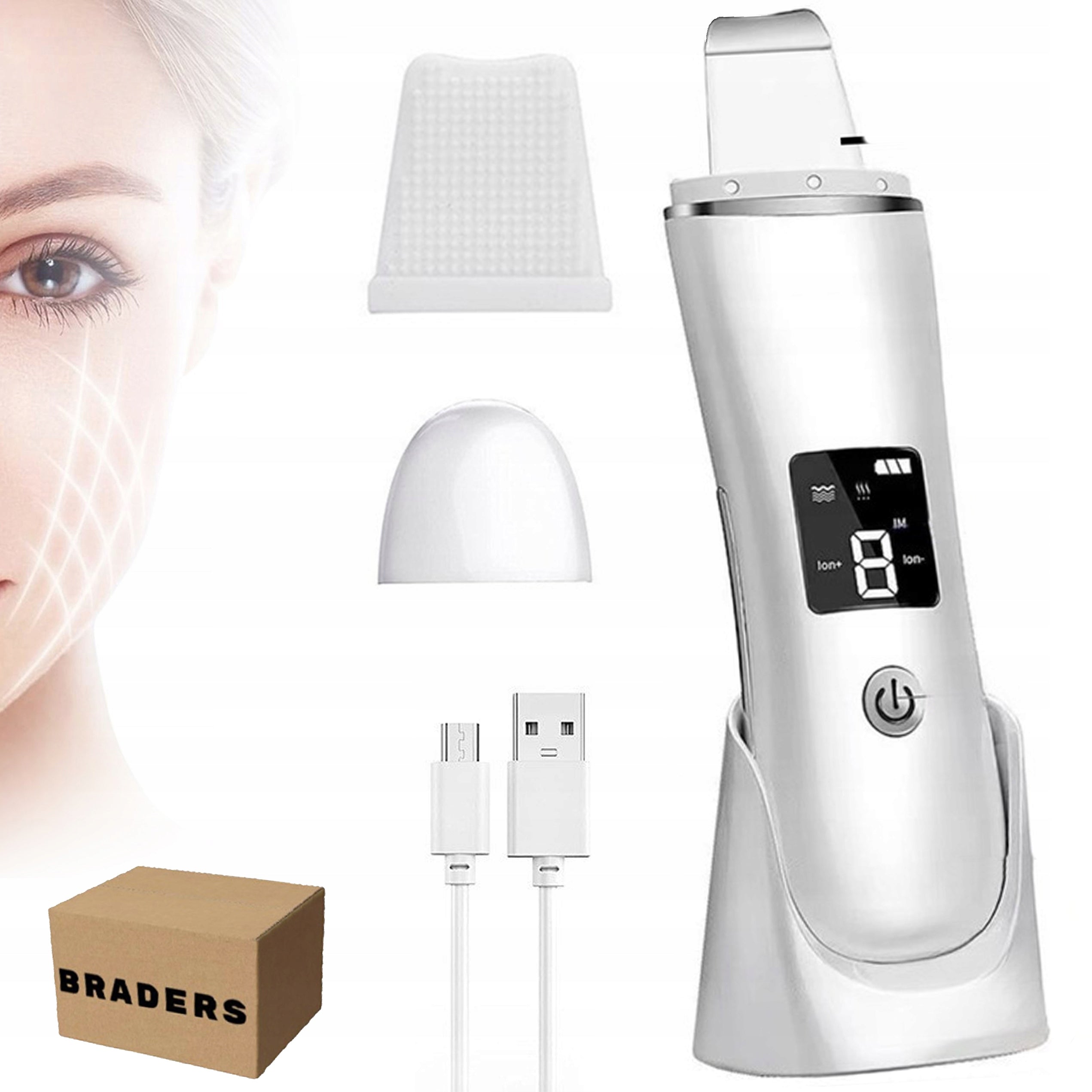 Professional Cavitation Scrub Features EMS Sonophoresis Ionophoresis Braders