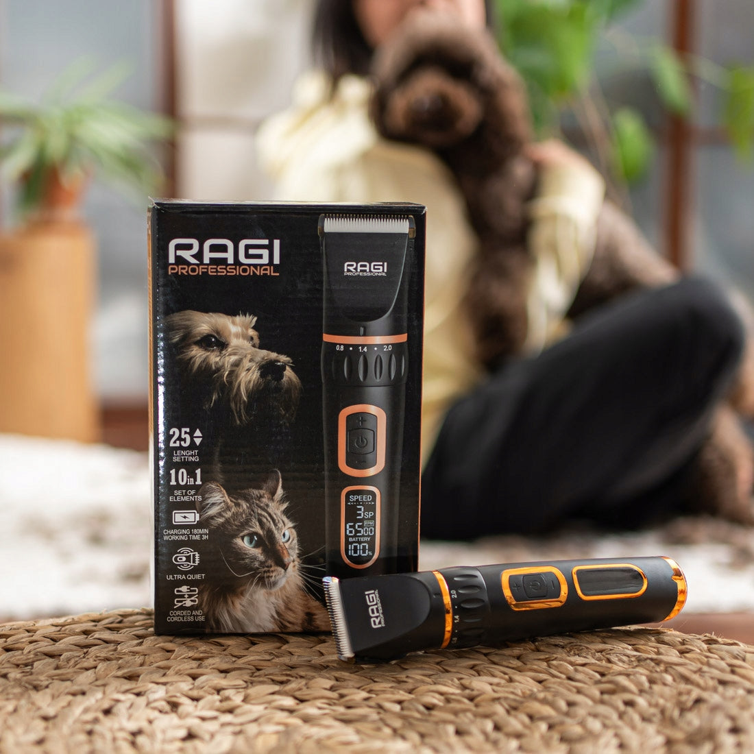 Professional Dog Clipper Dog Trimmer 12in1 Ragi Packaging status original
