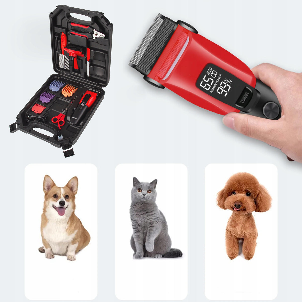 Professional Dog Hair Clipper Silent Trimmer for Dog MAR-POL 12in1 Medical device no