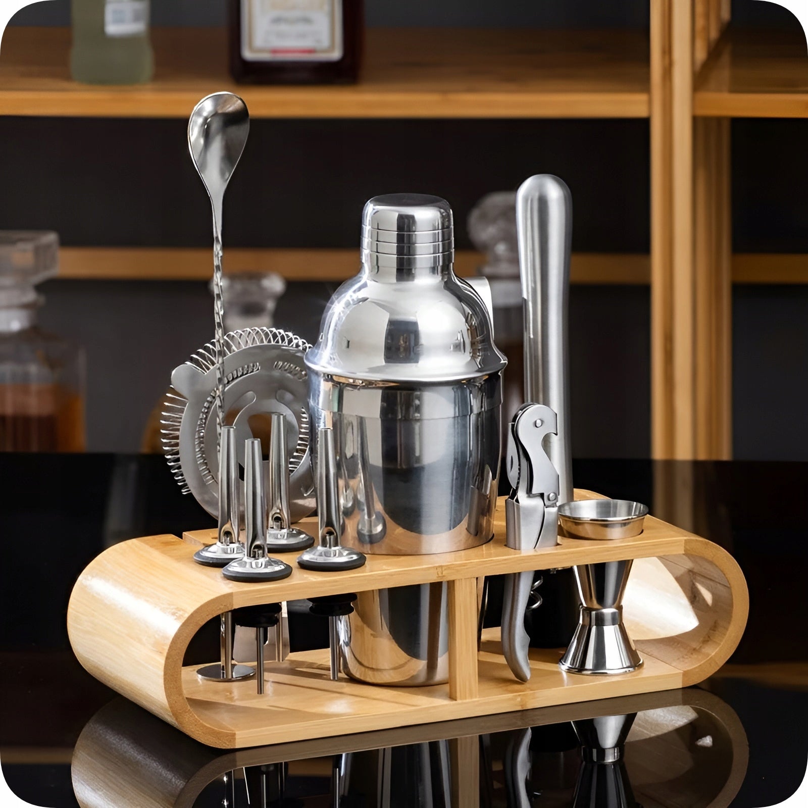 Professional Drink Bartending Set Shaker 23 Elements FOR GIFT Packaging status original