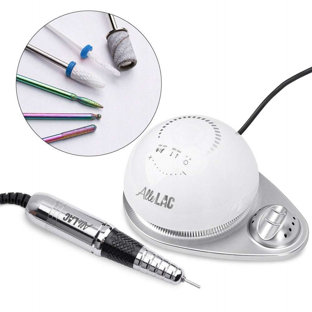 Professional Nail Milling Machine ALLELAC M21 65W Strong + Cutters Caps Packaging status original