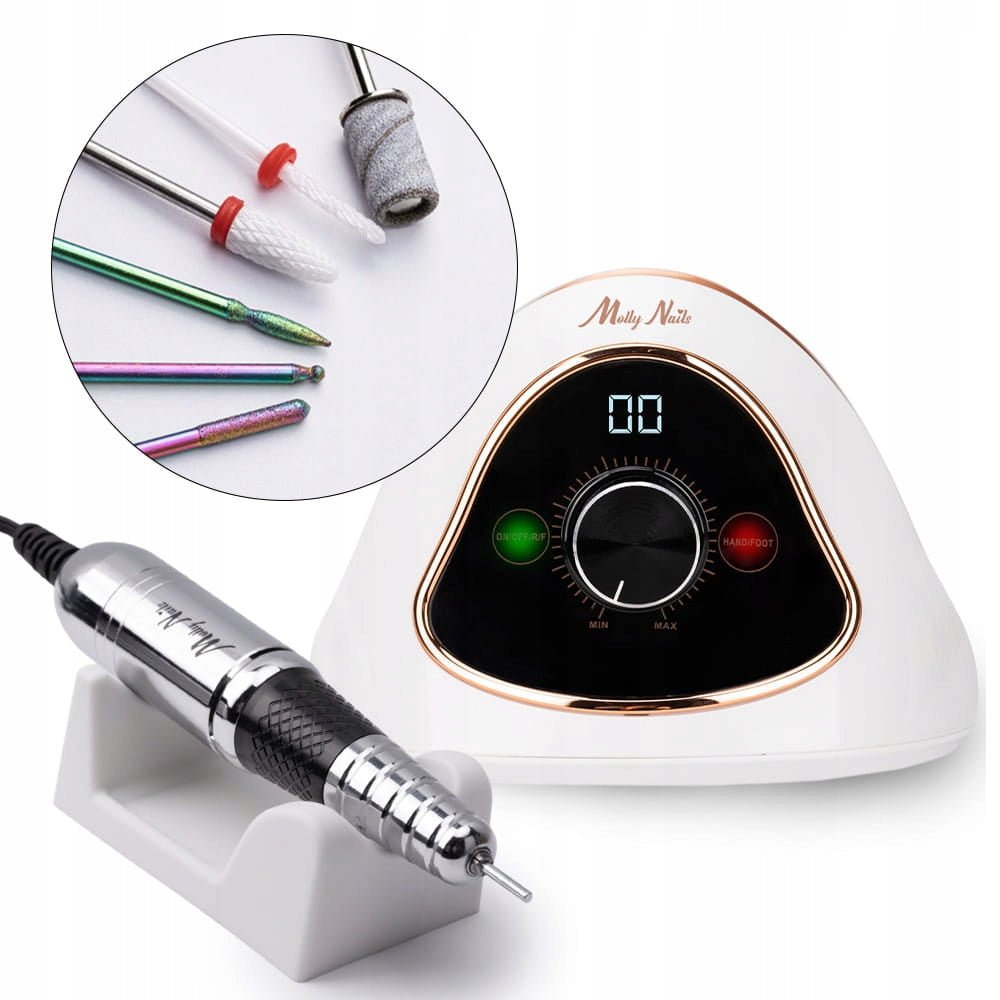 Professional Nail Milling Machine MOLLYNAILS M15 65W Strong+ Cutters Media