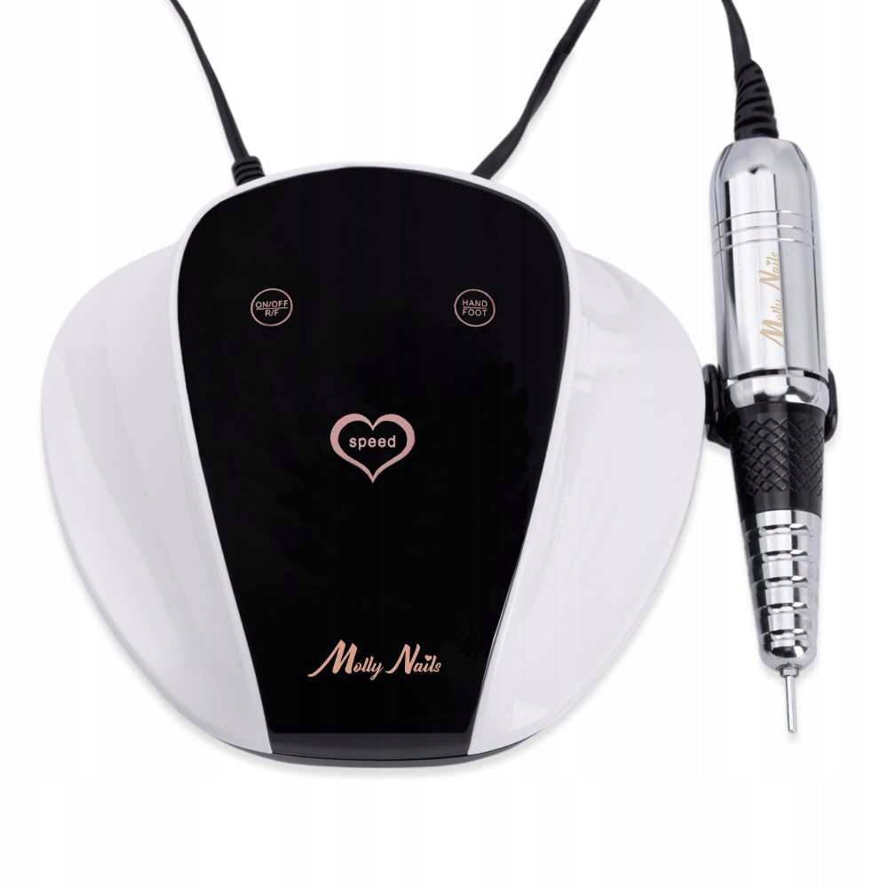 Professional Nail Milling Machine MOLLYNAILS M18 68W +Carrier Cutter Set Manufacturer code Frezarka 65W z frezami nośnikiem i kapturkami