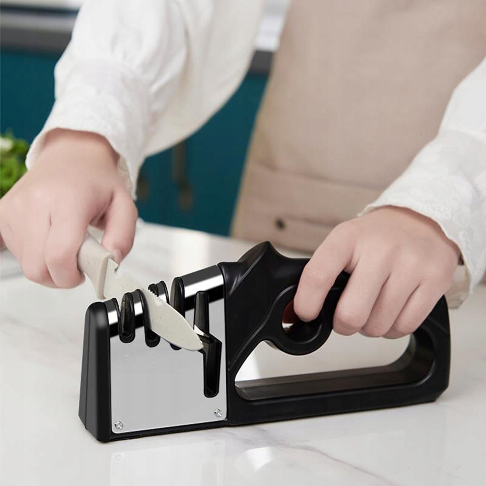 Professional Sharpener, 4 Stage Kitchen Sharpener for Scissors, Ceramic and