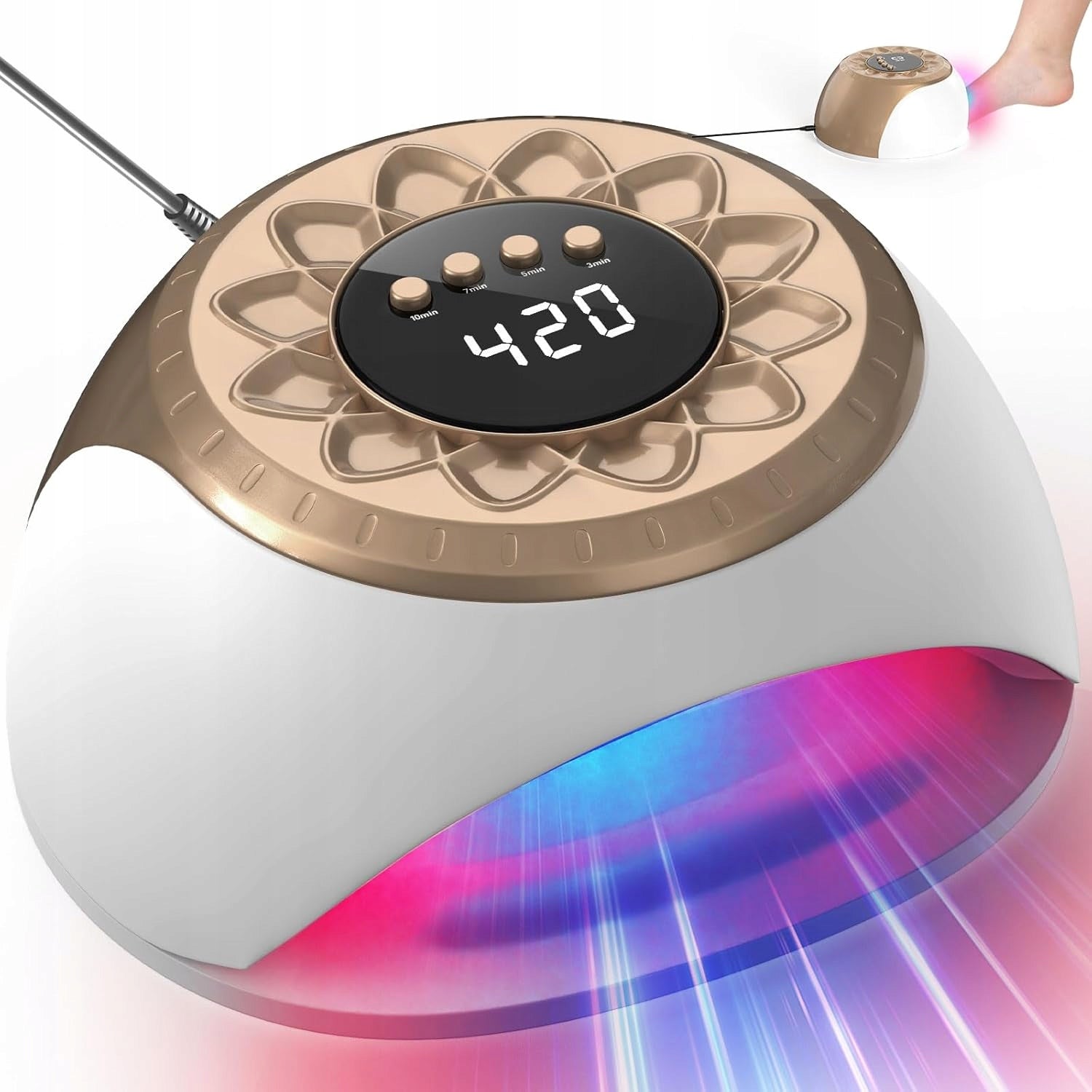 Professional UV LED Lamp 268W For Nail Hybrid Gels Gold