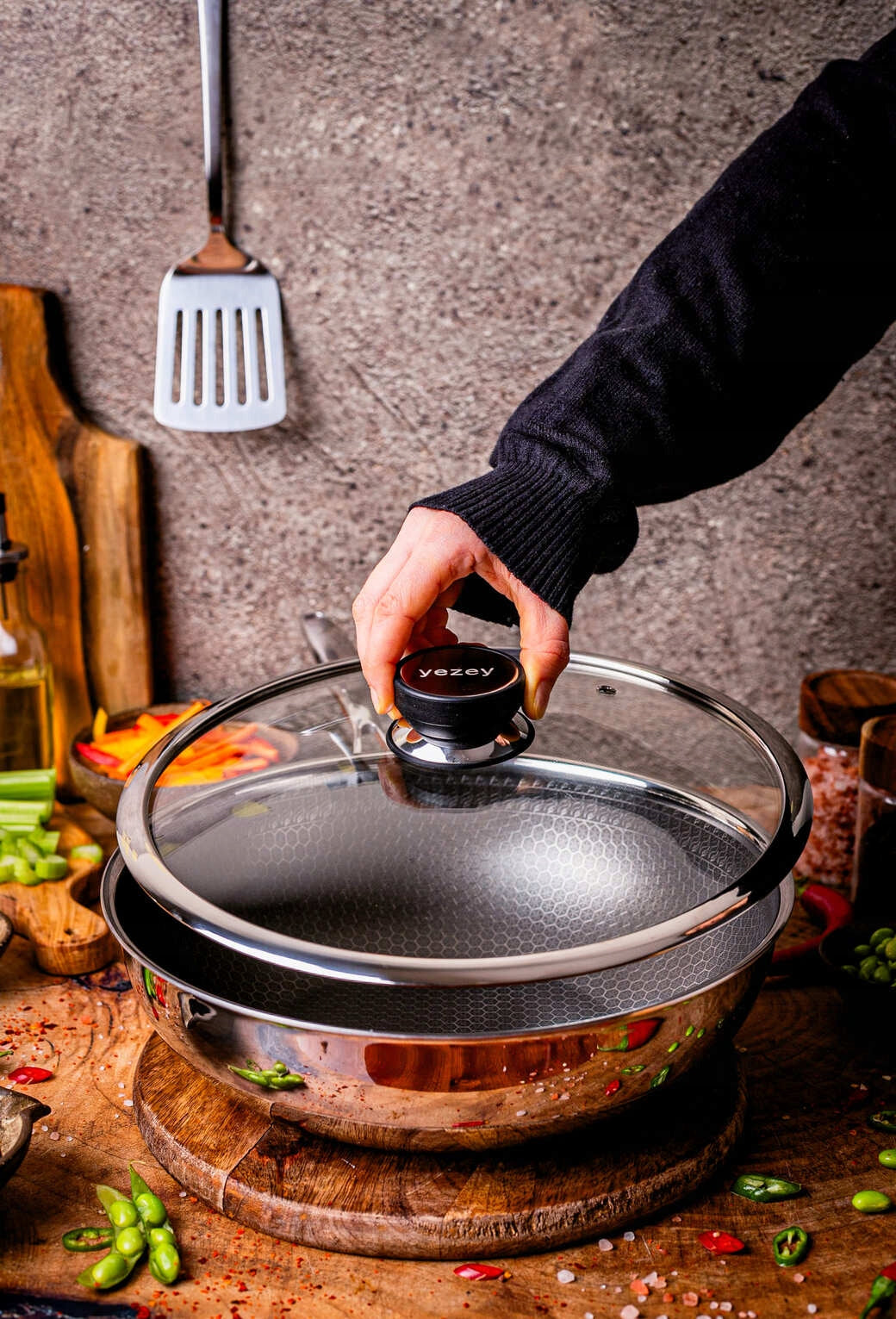 Professional WOK Induction Pan 30cm With Lid Stainless Deep Manufacturer code 5905601227007