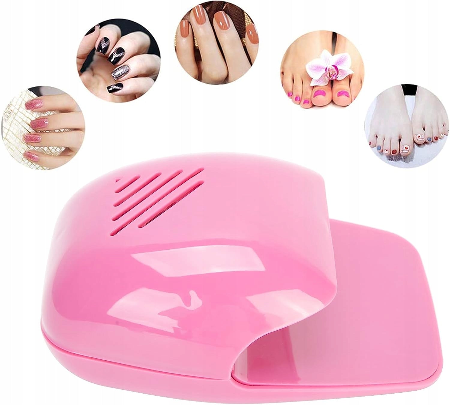 Professional dryers for nail polishes and nail decorations. Color multicolor