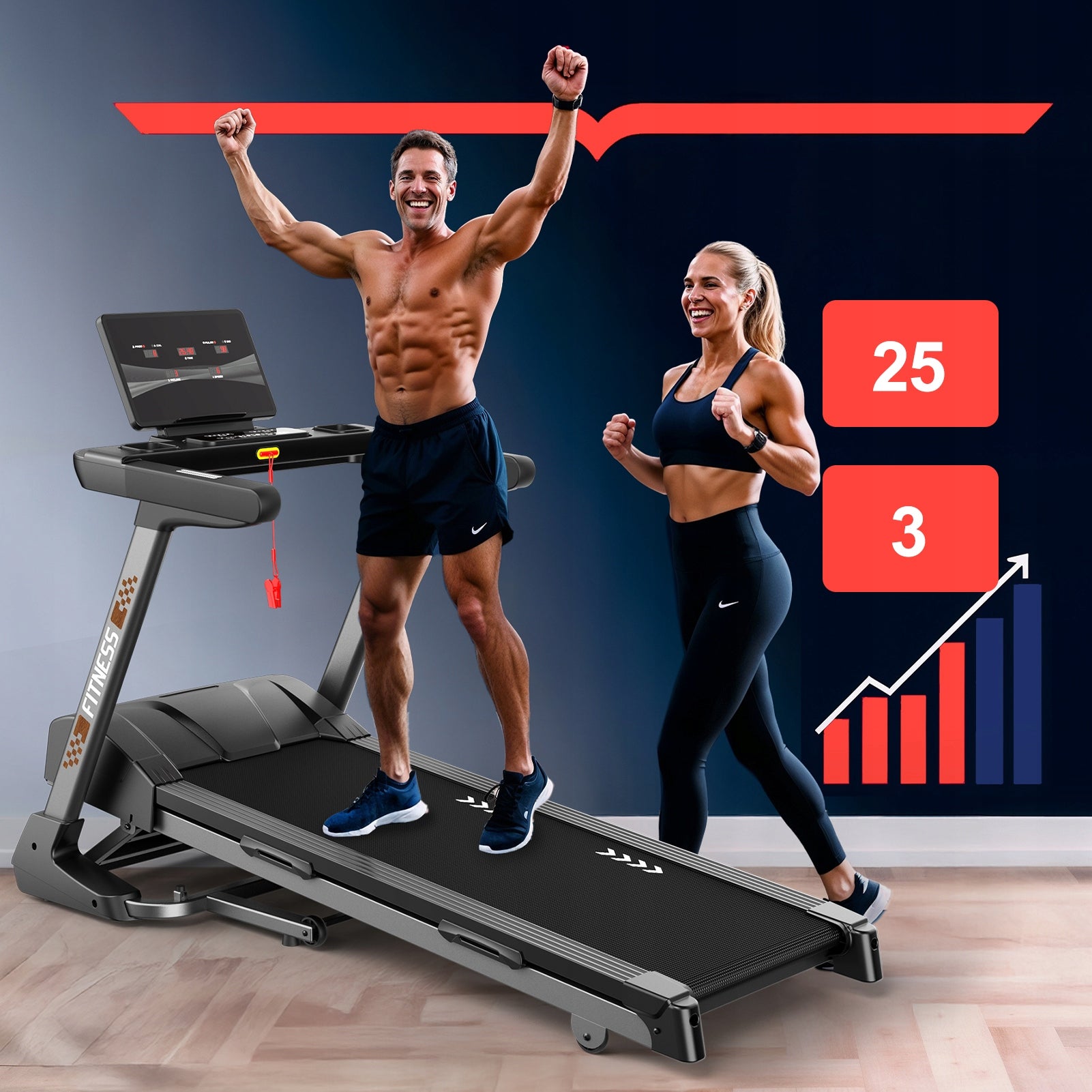Professional treadmill 4.5KM, 18km/h, 18 auto-incline, 150KG, quiet <50dB Manufacturer code 6976909981525