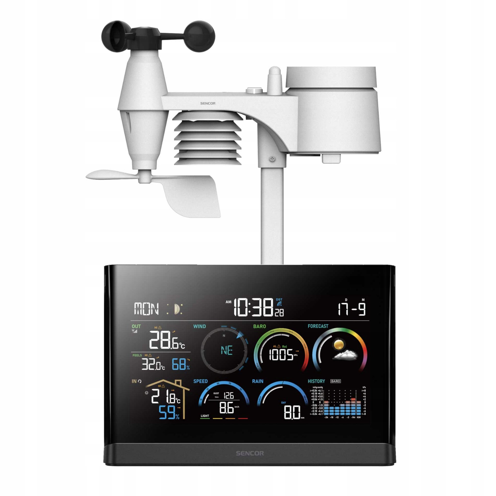 Professional weather station 5 in 1 SENCOR SWS 11000 Barometer UV Index Manufacturer code SWS 11000SWS 11000