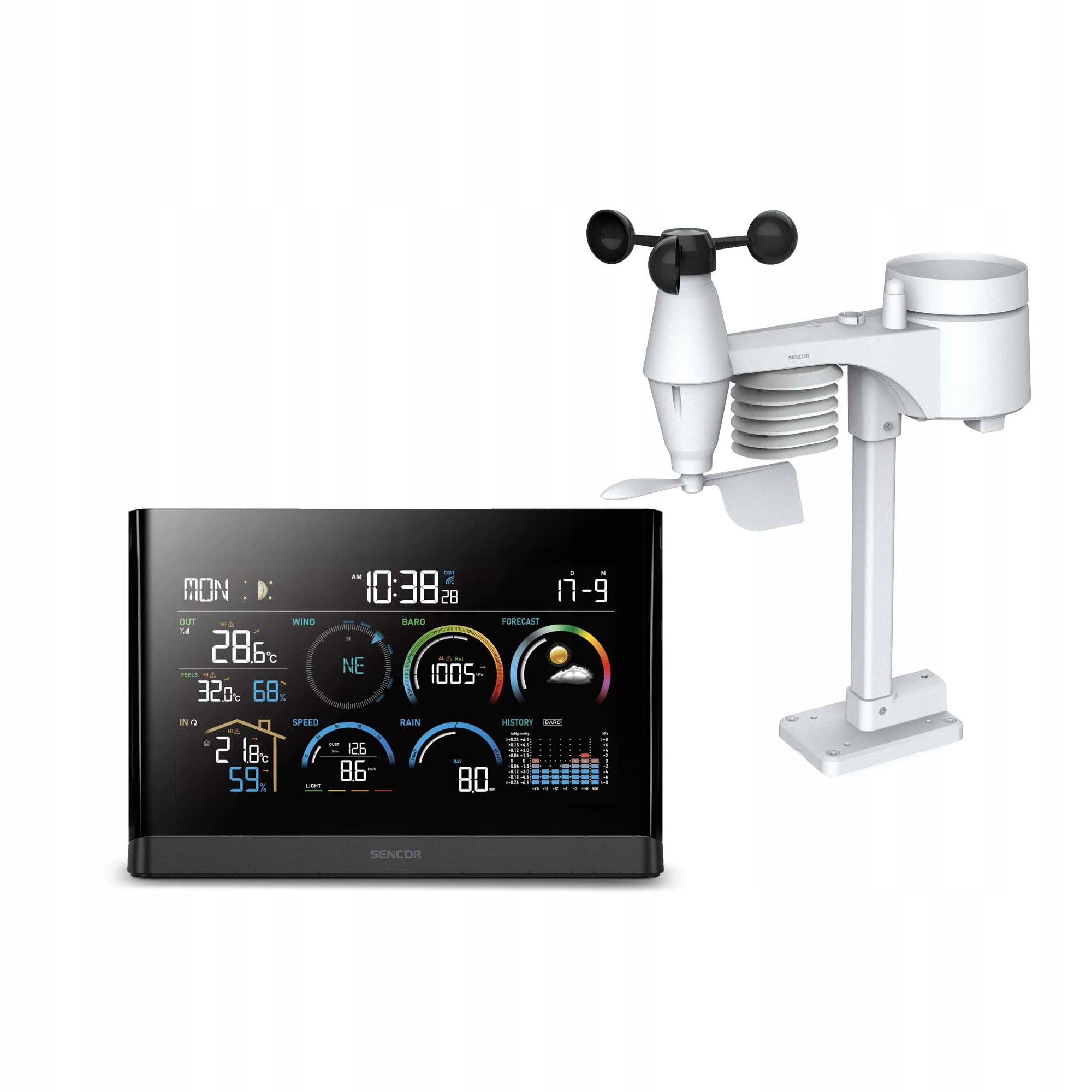 Professional weather station 5 in 1 SENCOR SWS 11000 Barometer UV Index