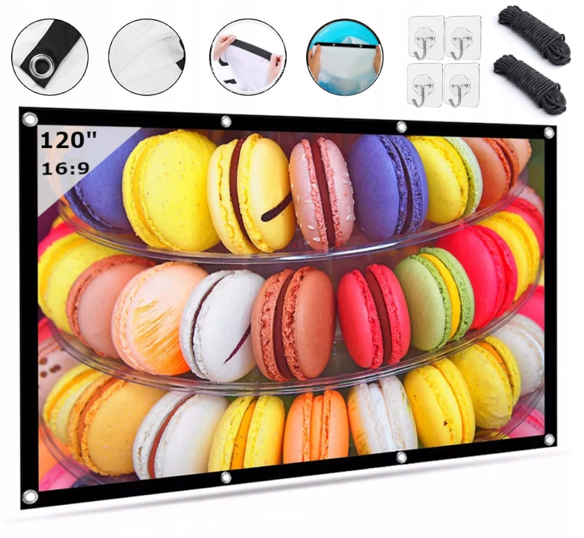 Projection SCREEN for Projector Portable Retractable 16:9 120 Cali