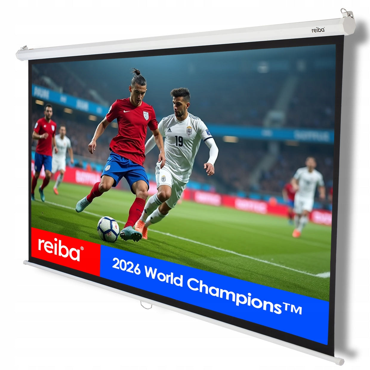 Projection Screen 108 Inch 4:3 Retractable Wall Mounted Ceiling Projector Full HD 4K