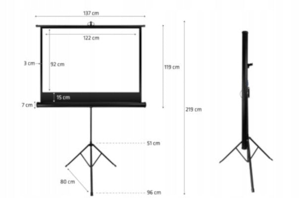 Projection Screen On Tripod Slot Machine Large 60`` Protective Cassette Brand Overmax