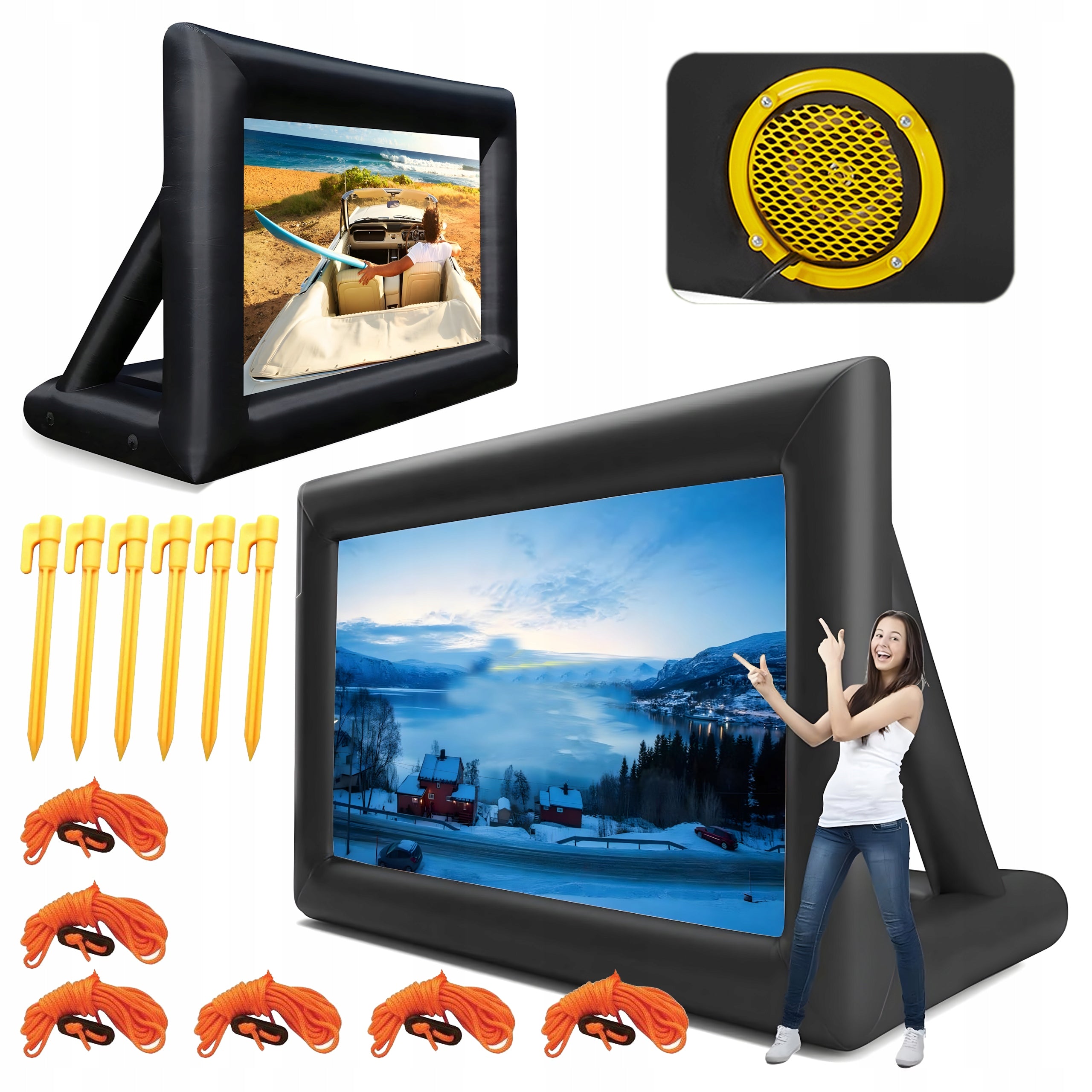 Projection screen portable inflatable 240x180 cm