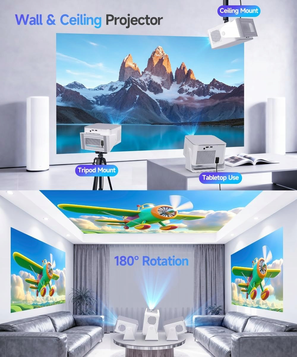 Projector Alwtniet HY350Max Android 14,Bluetooth 5.4,Auto Keystone, Manufacturer code Alwtniet  900ANSI