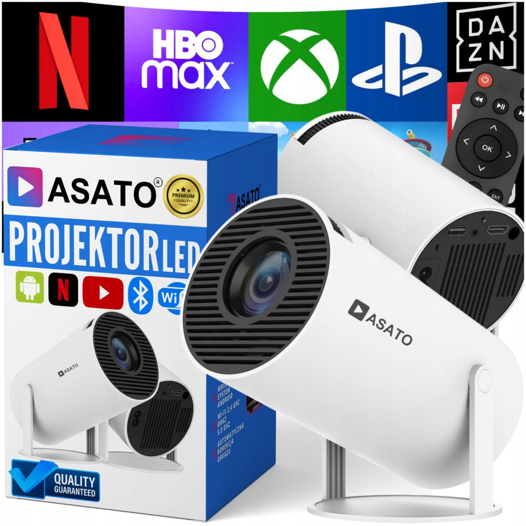 Projector Android TV WiFi SMART Bluetooth 5.0 HDMI 4K Screen 150’