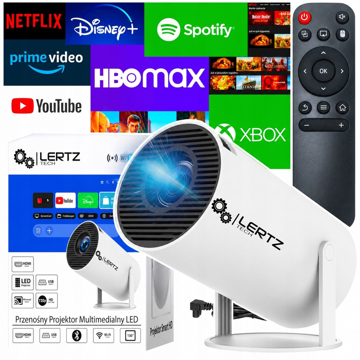 Projector LED FULL HD SMART TV 4K WIFI portable Android HY300 PRO+