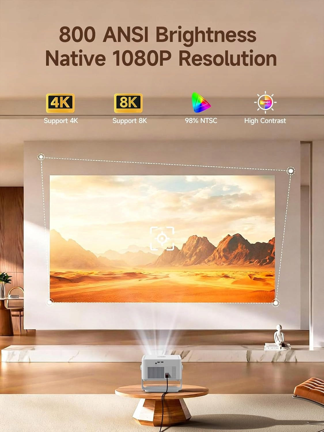 Projector MAGCUBIC HY450MAX Smart 4K Android 14 1080P 800 ANSI WiFi 6 Brand Magcubic
