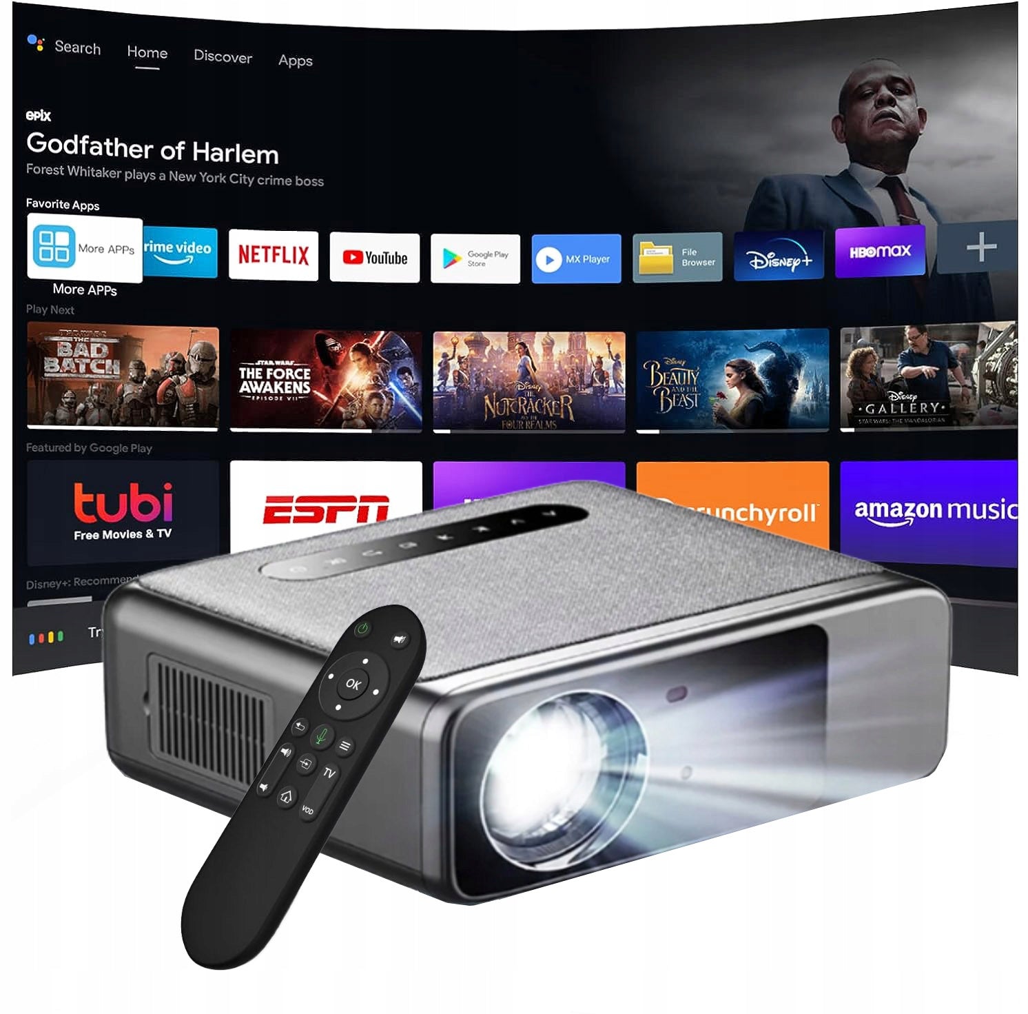 Projector Portable LED Built-in Speaker FULL HD 13000LM ZOOM 200