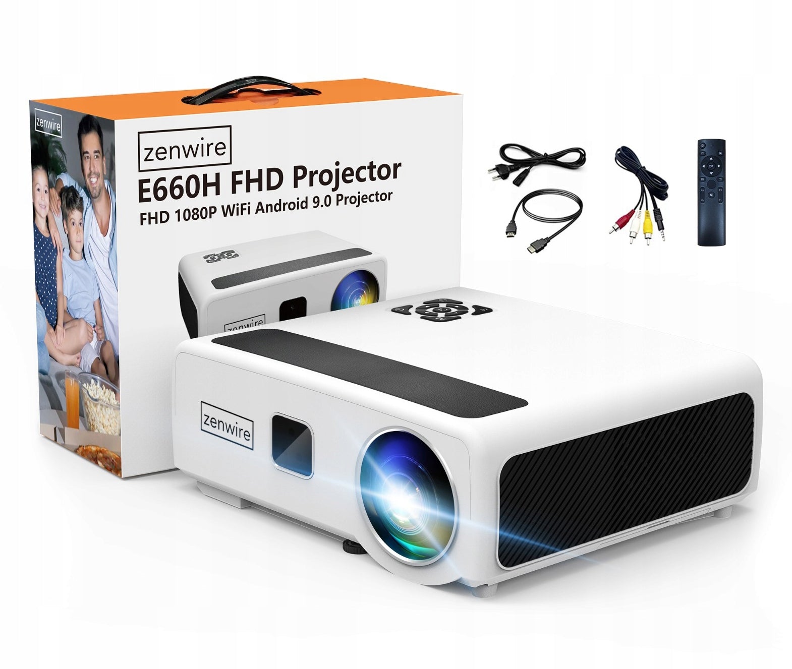 Projector Portable LED Built-in Speaker for Home Theater WiFi Packaging status original