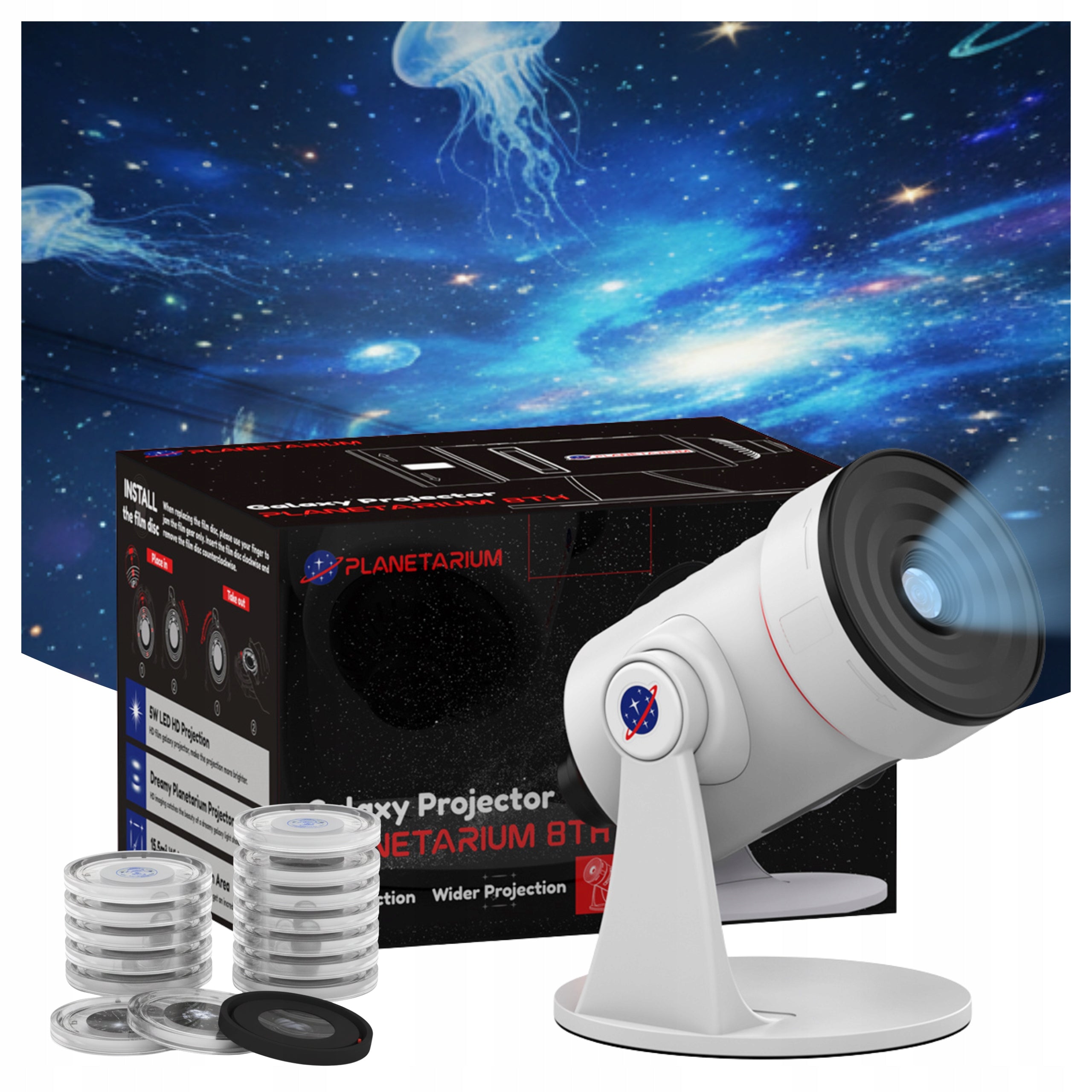 Projector Stars PLANET Planetarium TELESCOPE LED Night Light Projector 10X Manufacturer code Projektor Planetarium Luneta HD Premium