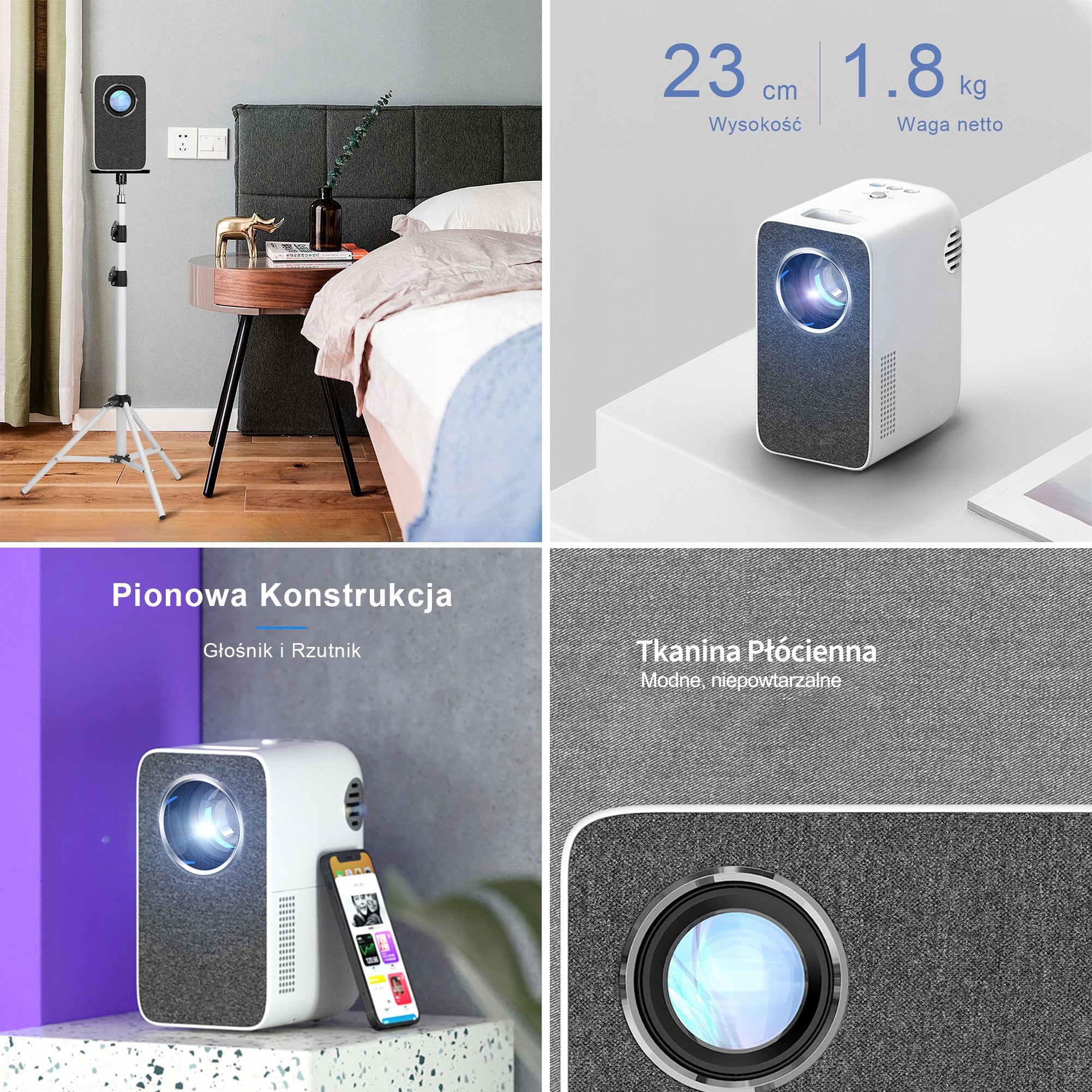Projector WIFI Bluetooth Speaker 1080P FULL HD 4500 Lumens Packaging status original