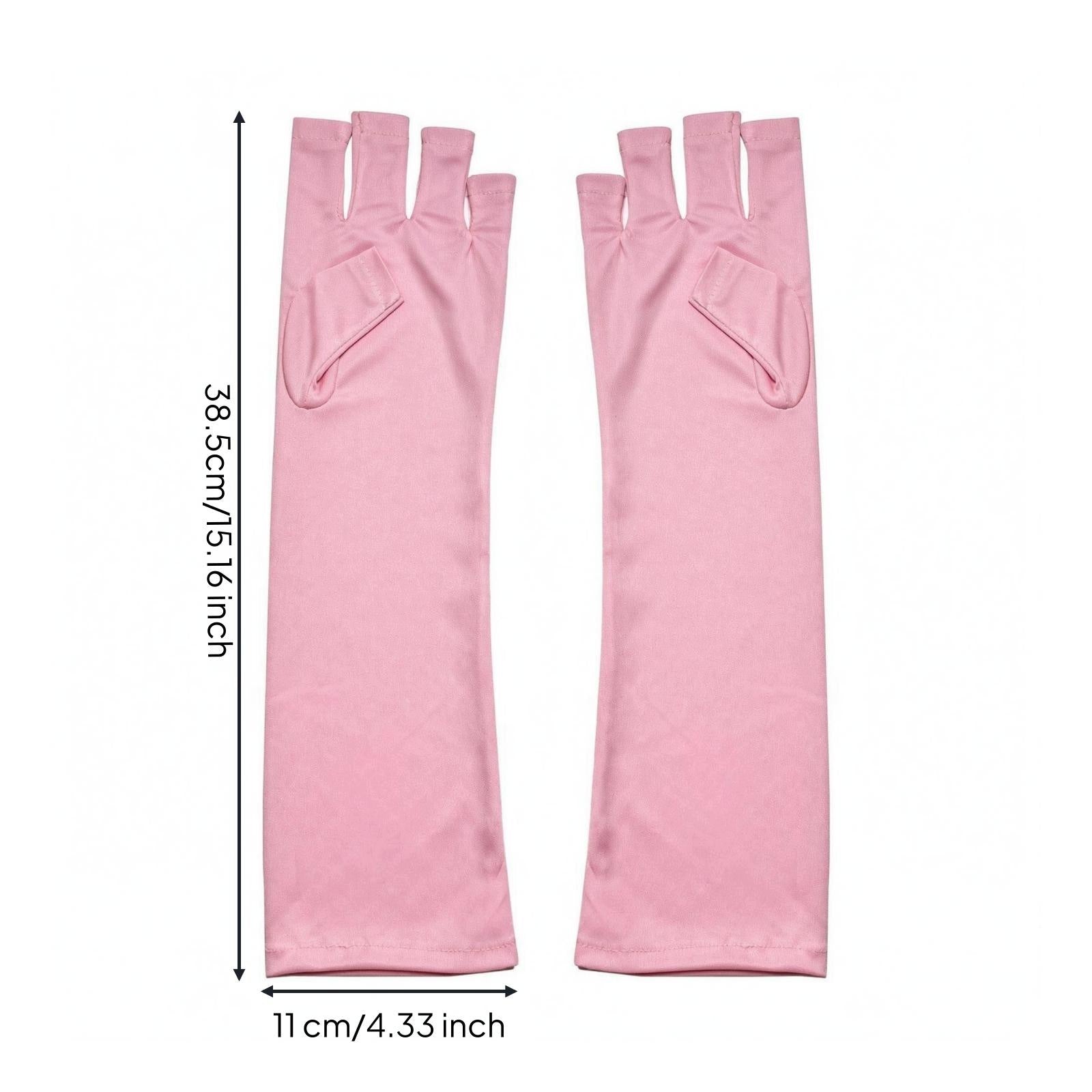 Protection Gloves Polyester Material Fingerless Manicure Hand Long Pink Medical device type accessories for a medical device or a product without an intended medical purpose
