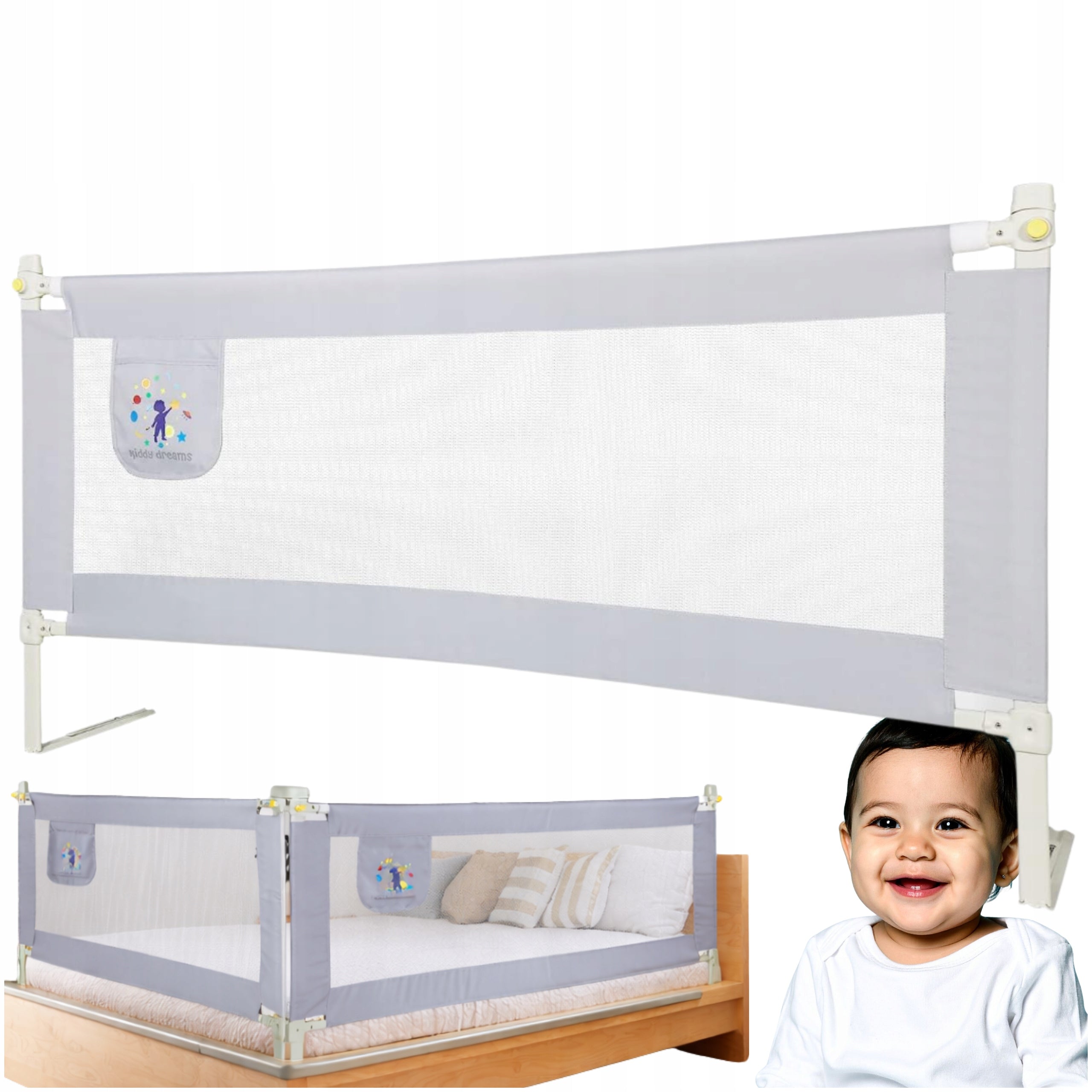 Protective Barrier For Baby Bed 180 cm Protection For Cot