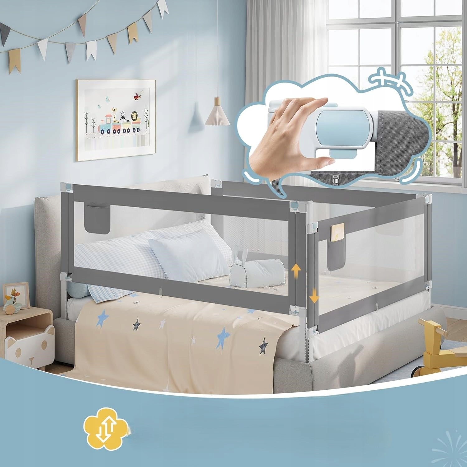 Protective Barrier For Bed 200cm Adjustable Protection Brand no brand