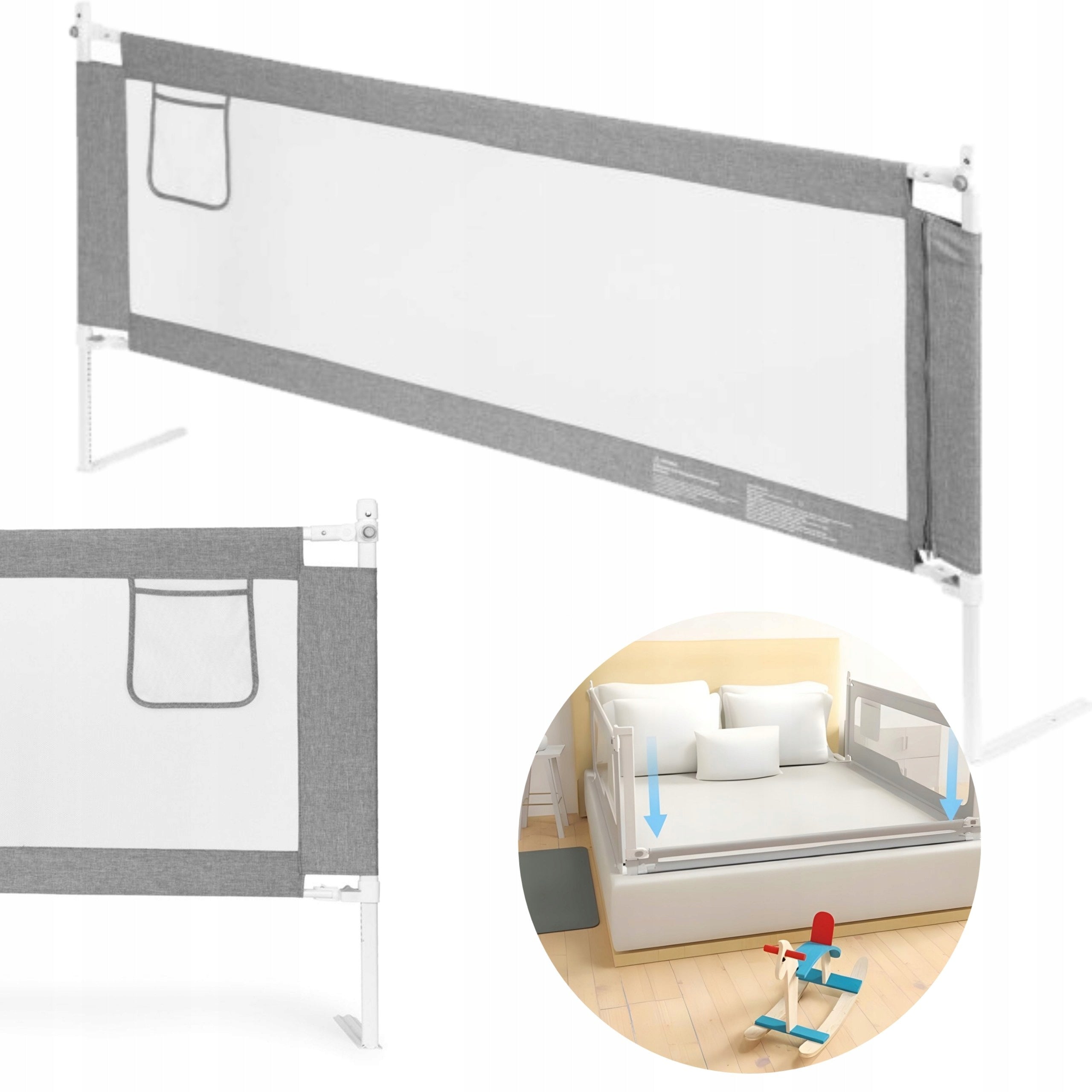 Protective Barrier For Bed Child Protection 180 cm Folding Mesh