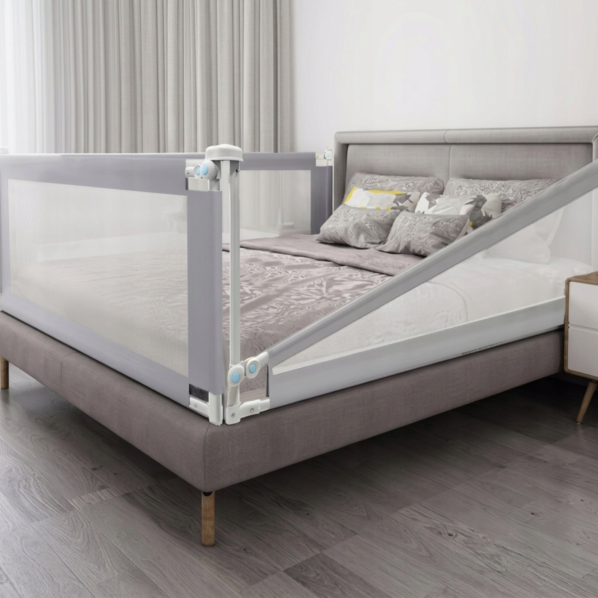 Protective Barrier For Bed Folding 160cm High For Children Metal Grey Manufacturer code 5906826442336