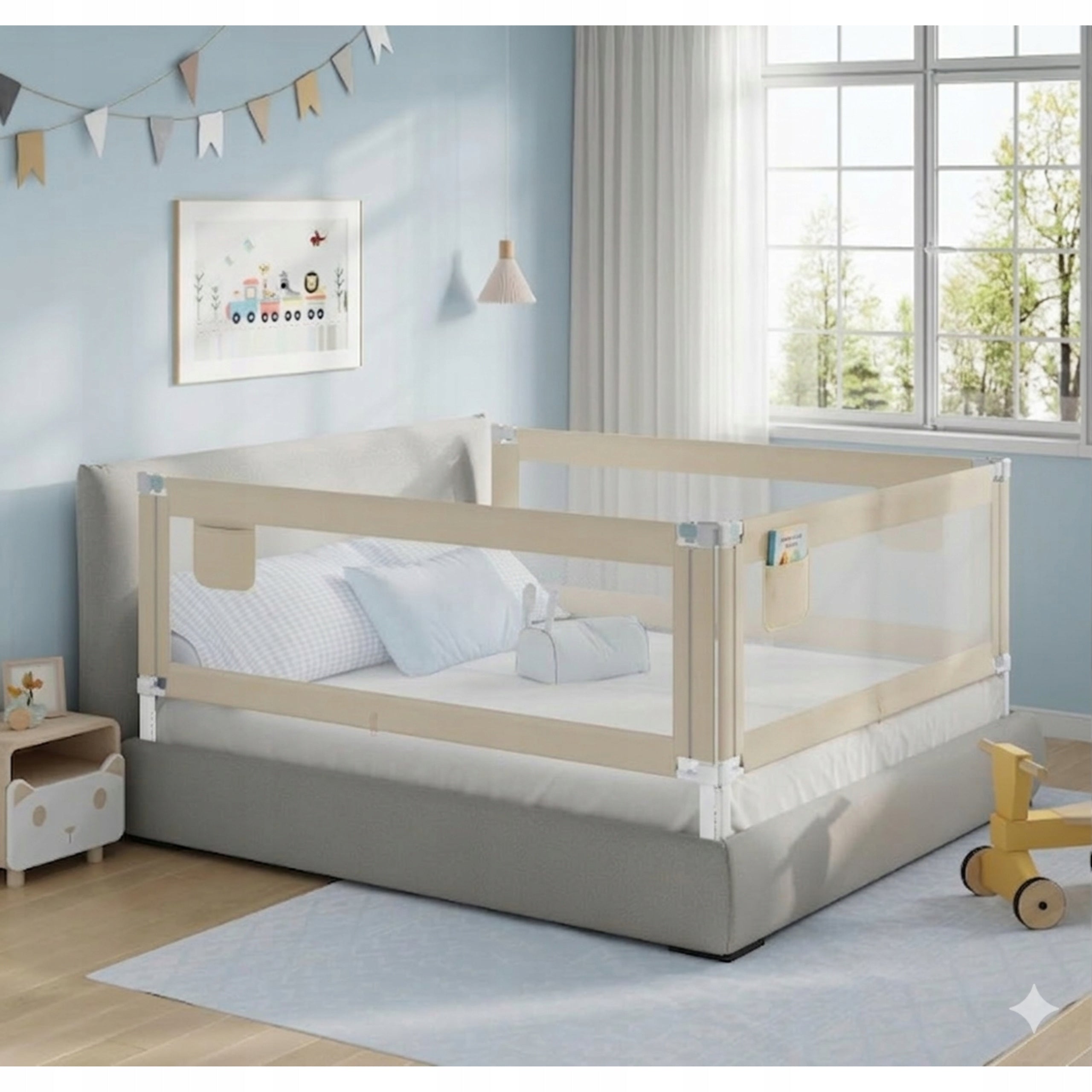 Protective Barrier For Safety Bed With Mesh Folding For Children Packaging status original