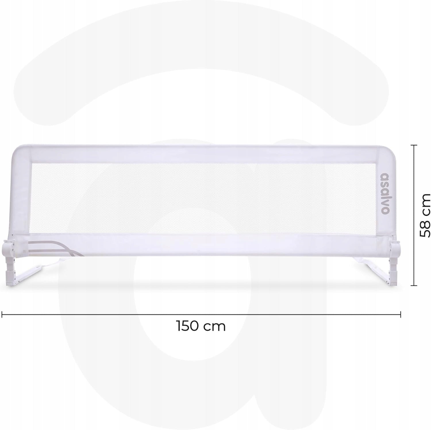 Protective Barrier for Bed Asalvo 2in1 Folding White 150x43cm Manufacturer code 12661