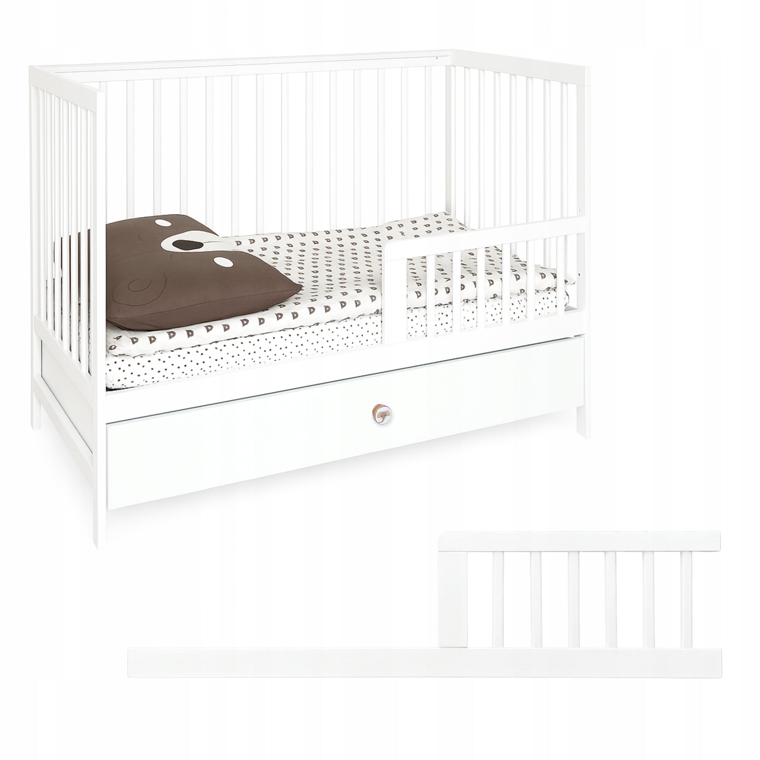 Protective Barrier for Children's Bed - 120 cm White