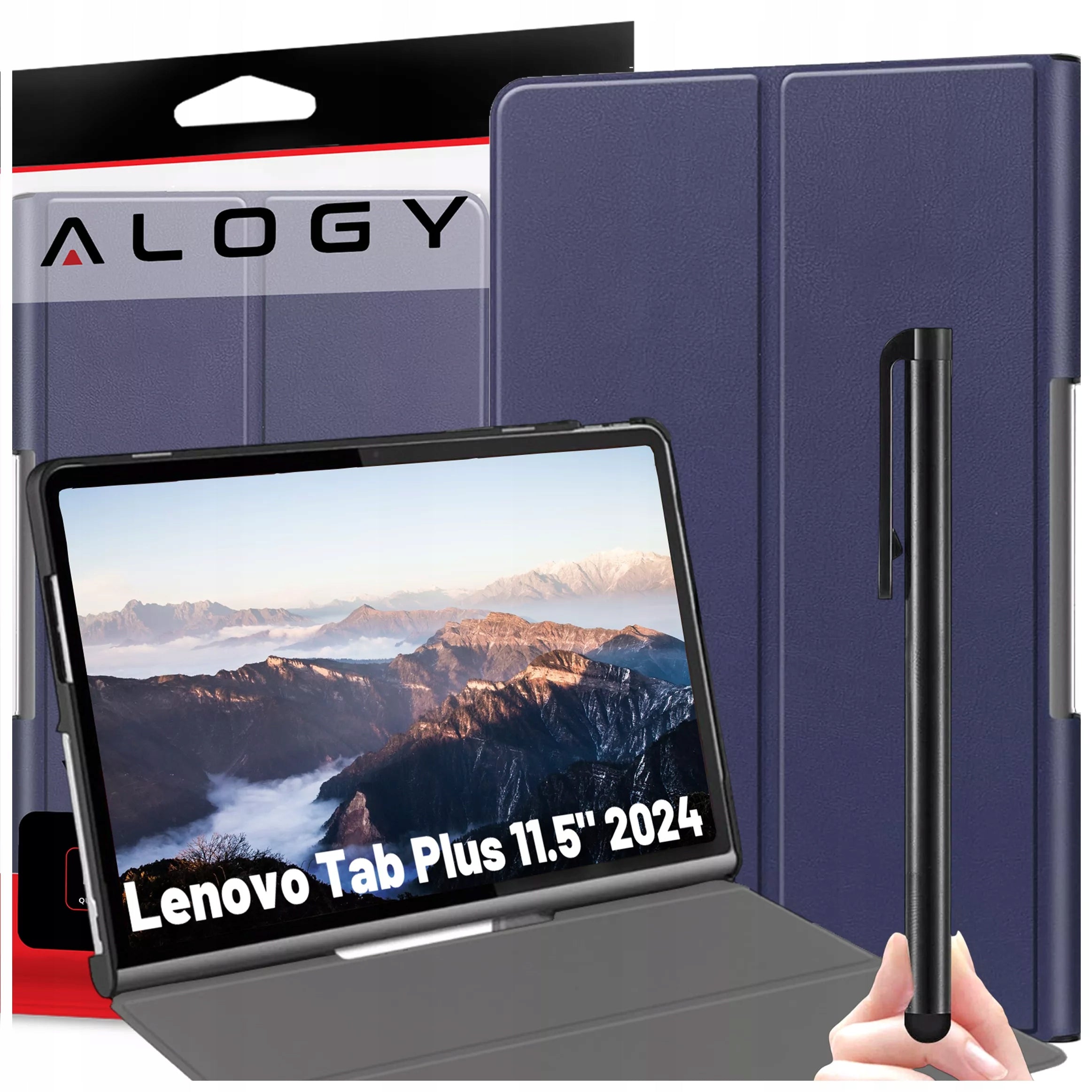 Protective Case + Stylus Case for Lenovo Tab Plus TB351FU 11.5" 2024 Navy Blue