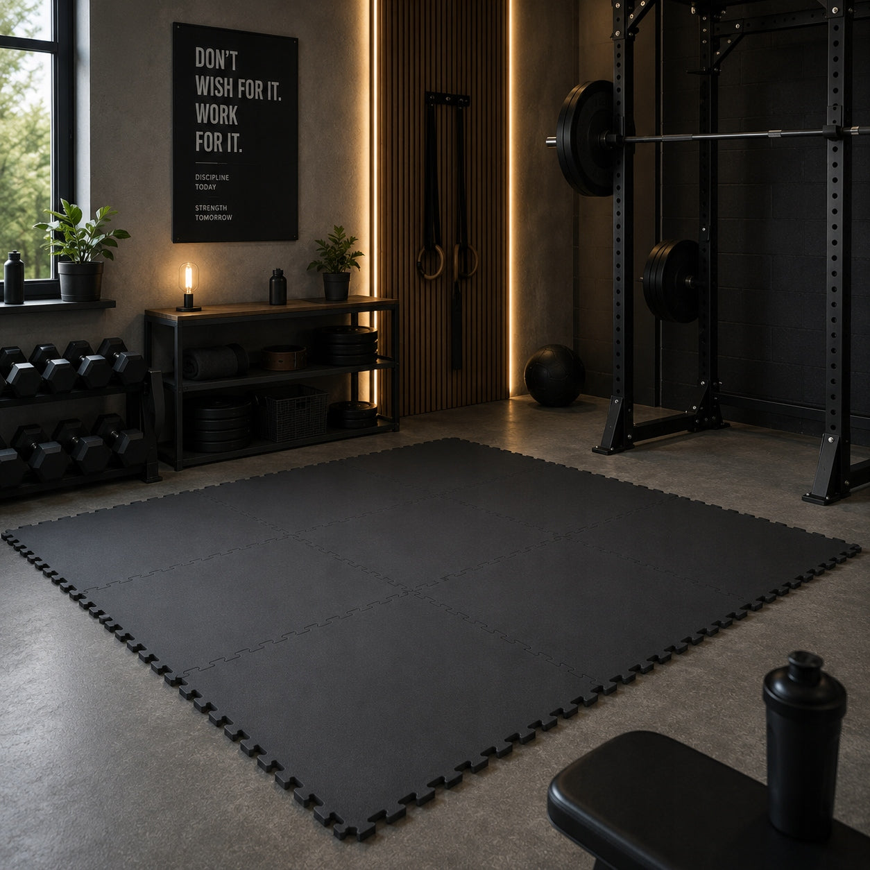 Protective Foam Floor Mat for Gym Under Equipment 6 Pack 60x60 Puzzle Packaging status original